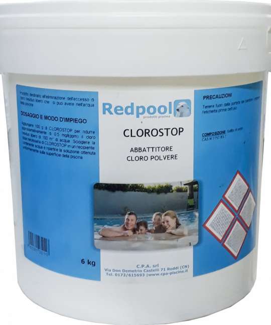Neutralizzatore di Cloro CLOROSTOP Polvere per piscina  Confezione da 5 Kg