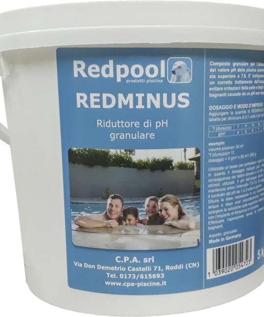 Redminus granulare Riduttore PH per piscina Confezione da 10 Kg