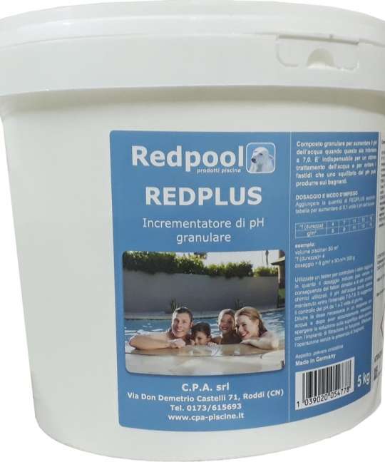 Redplus granulare per Incrementare il PH per piscina Confezione da 5 Kg