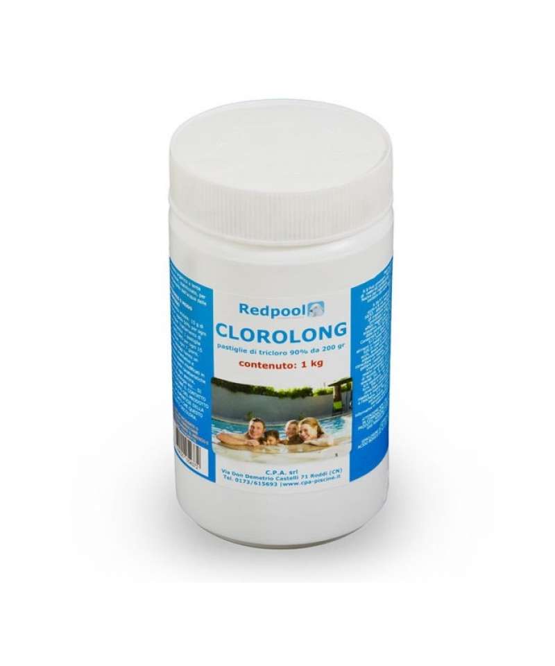Tricloro Clorolong 90% Pastiglie 200gr Lenta Dissoluzione Confezione da 1kg