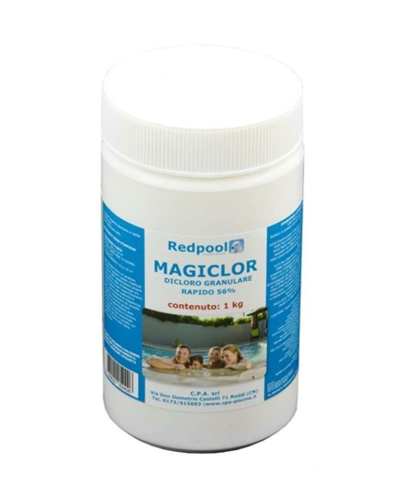 Magiclor cloro rapido 56% granulare per disinfezione acqua piscina Confezione da 1kg
