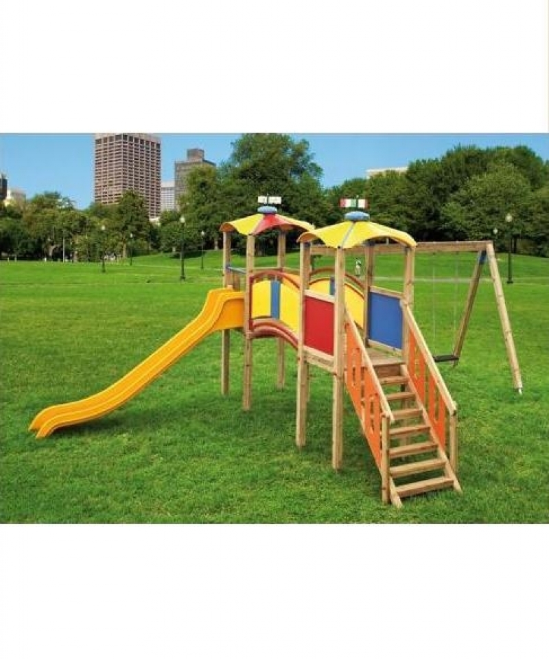 Parco giochi Fortino Sioux con Altalena GRADIMGIOCHI