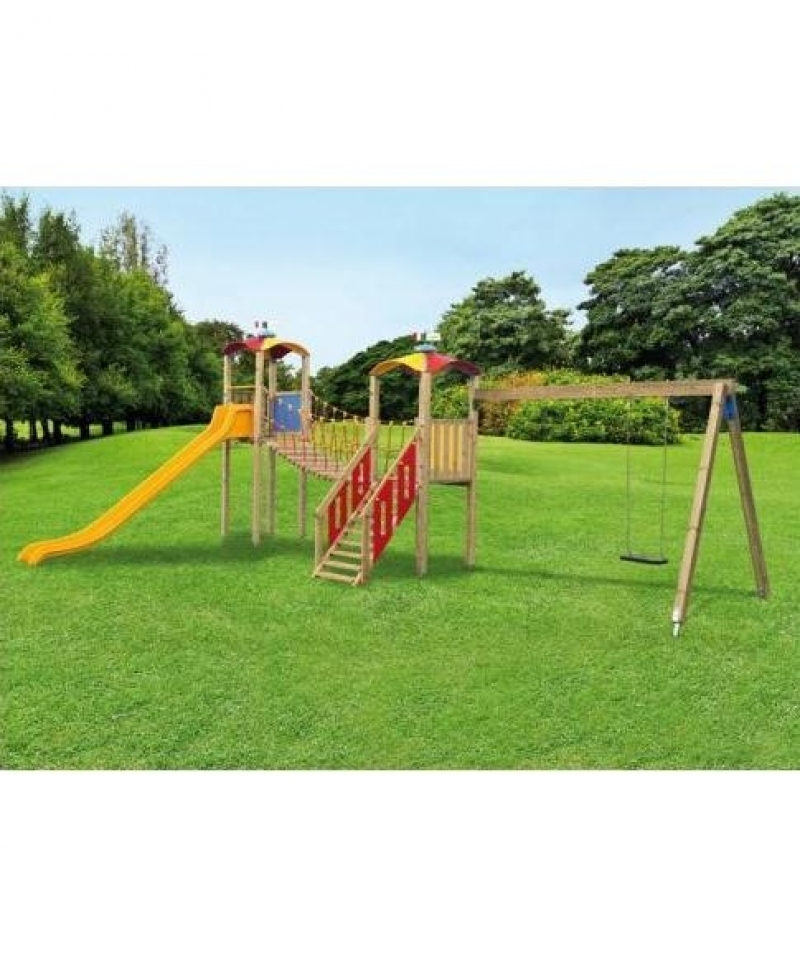 Parco giochi Fortino Ponte Corda con Altalena GRADIMGIOCHI
