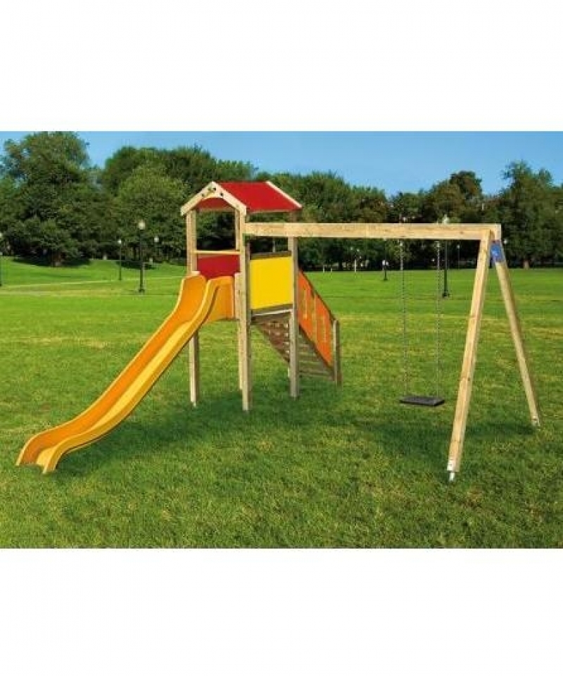 Parco giochi Fortino ad una Torre con Altalena GRADIMGIOCHI