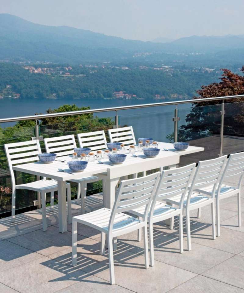 Tavolo da Balcone Capannori Allungabile 106/212X75 Bianco Greenwood -  Terrazzi & Giardini Foggia